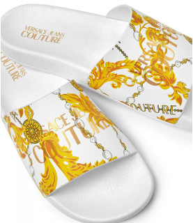 Claquette Versace Jeans Couture blanc - 77YA3SQ4 ZS834 G03