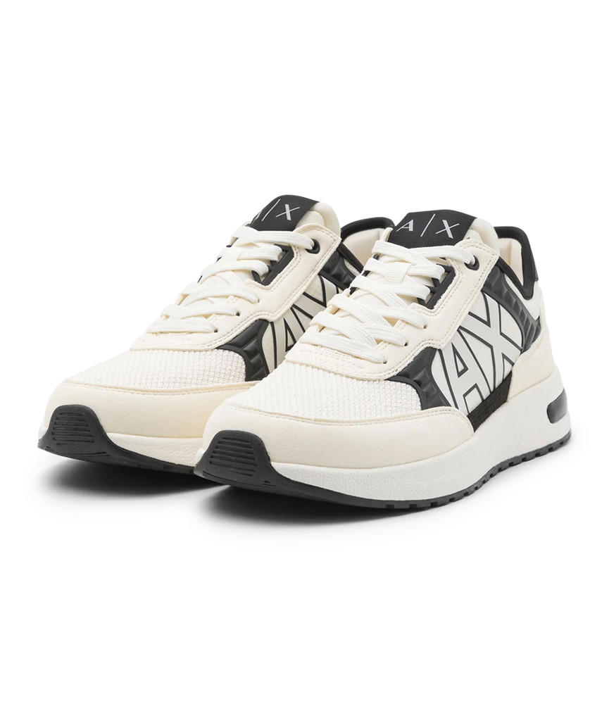 Basket Armani Exchange blanc - XUX090 XV276 N480 OFF WHITE+BLACK